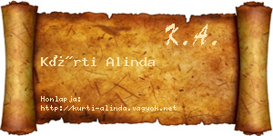 Kürti Alinda névjegykártya